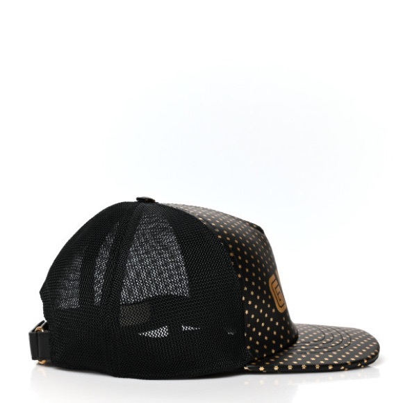 GUCCI X SEGA unisex Calfskin leather “GUCCY” Stars Baseball Hat Cap Black Gold - Picture 4 of 11